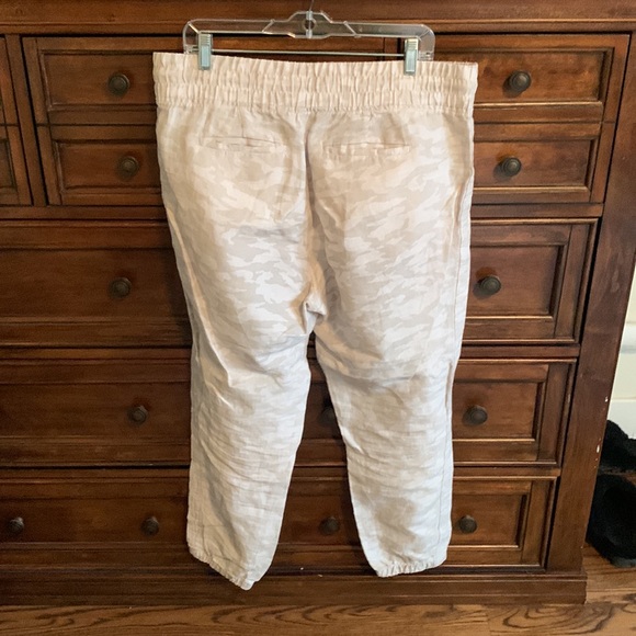 Athleta pale camouflaged linen joggers size large - Picture 7 of 8